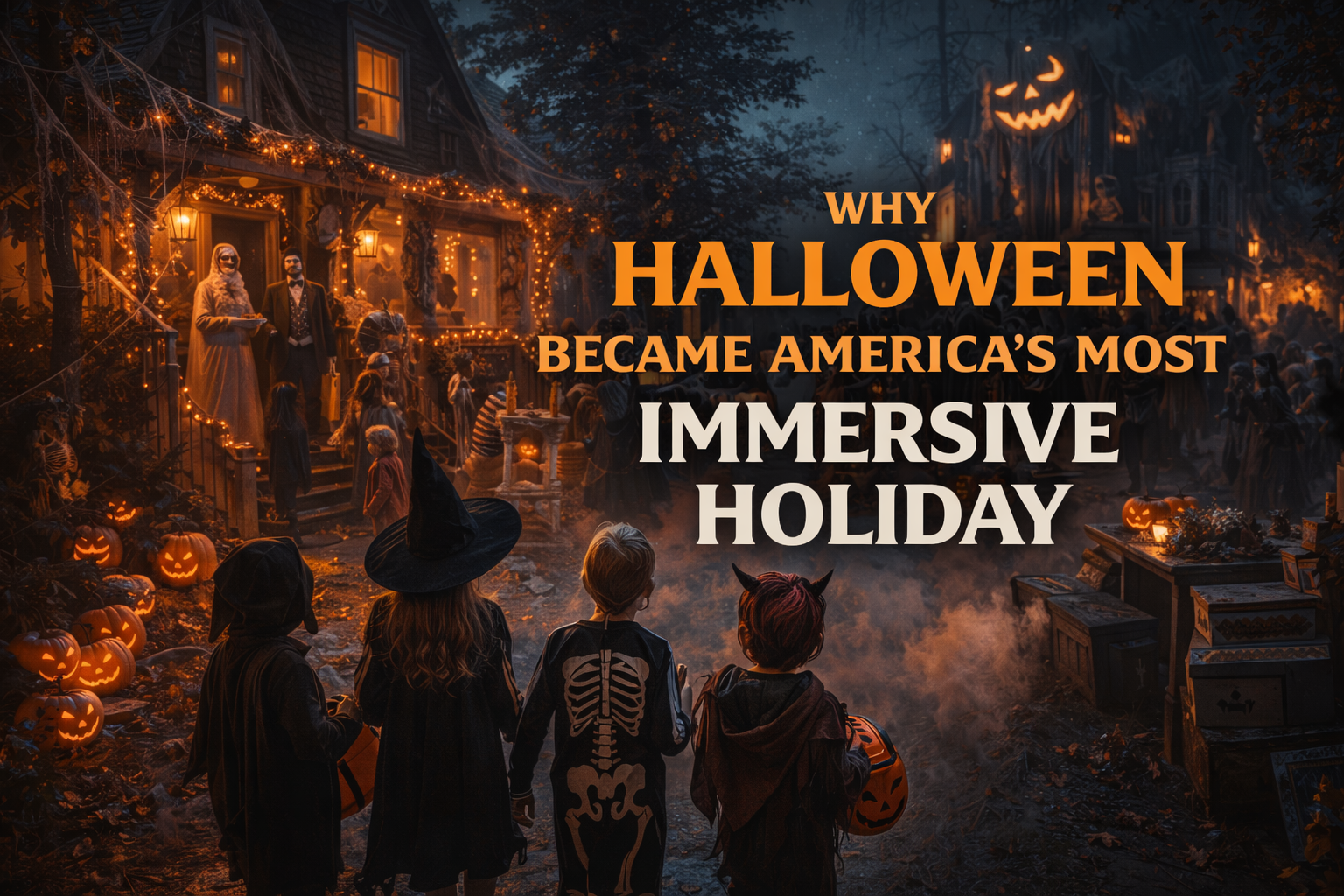 Why Halloween Became America’s Most Immersive Holiday – Haunted Neighborhood Scene
