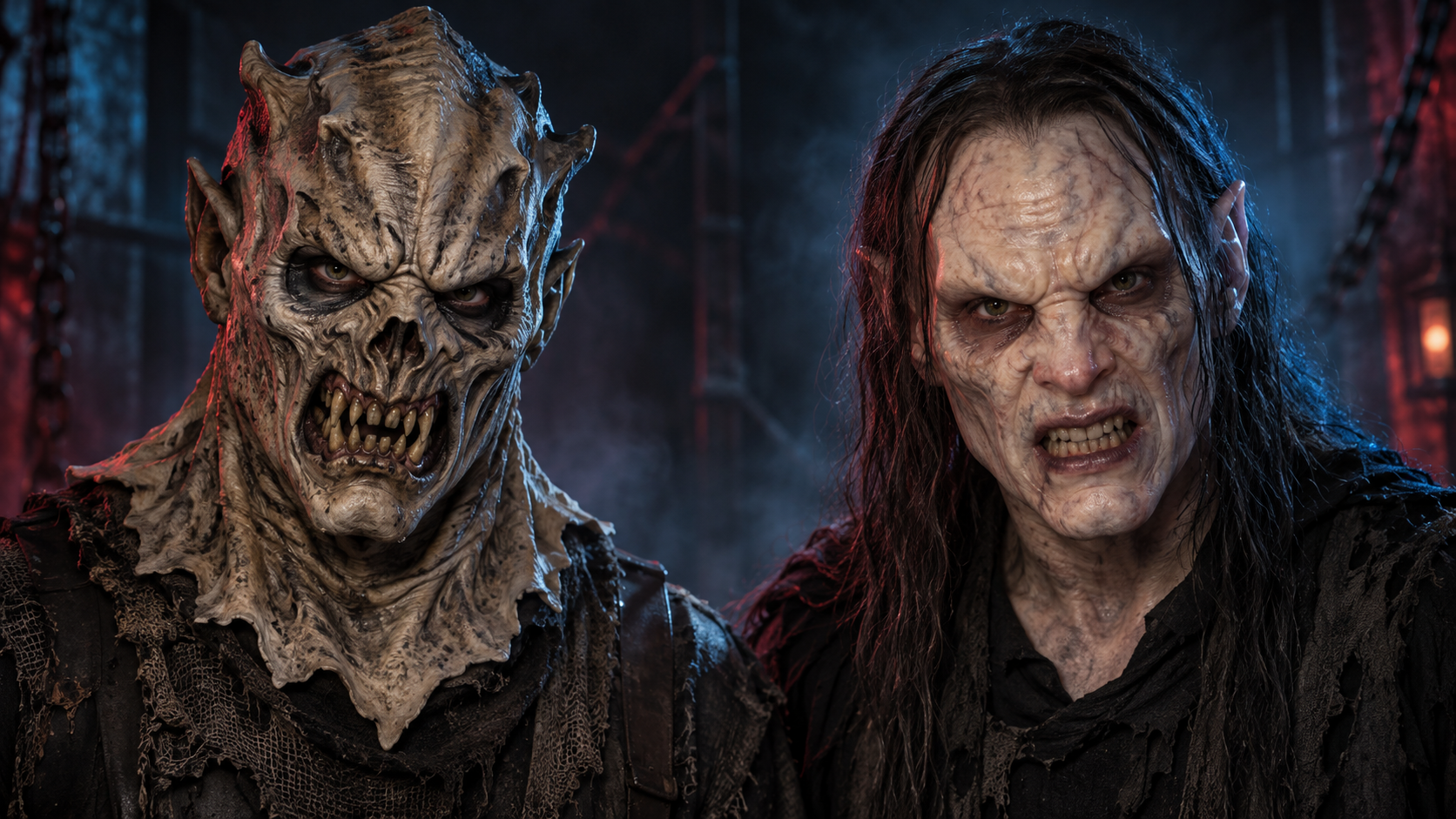 Silicone and latex Halloween masks compared on professional scare actors