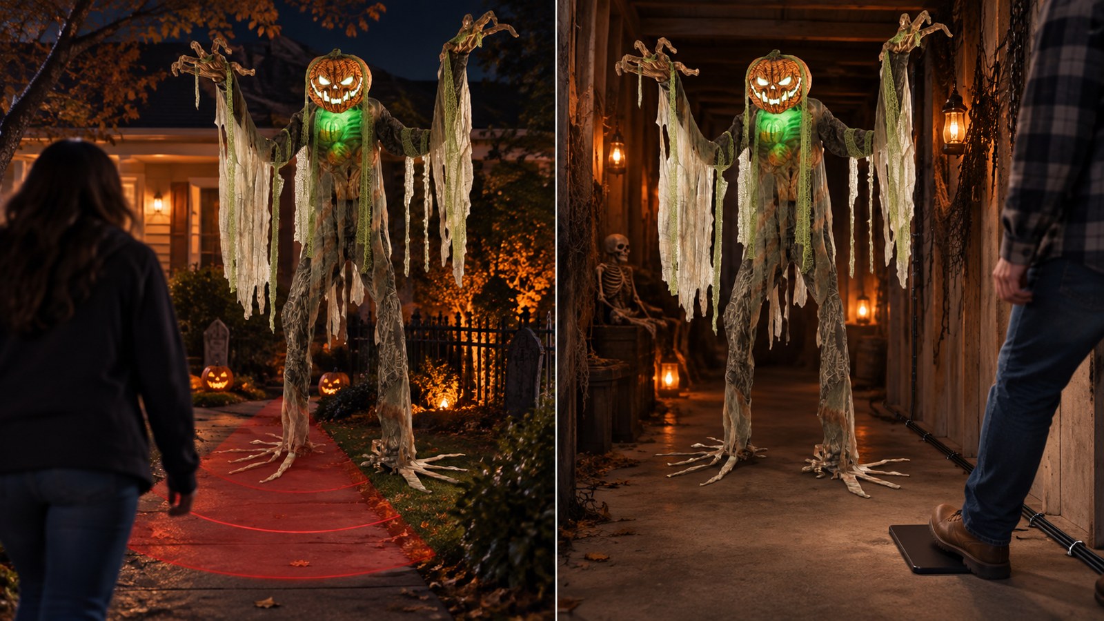 motion-sensor-vs-step-pad Motion sensor and step pad triggers compared for a Halloween animatronic
