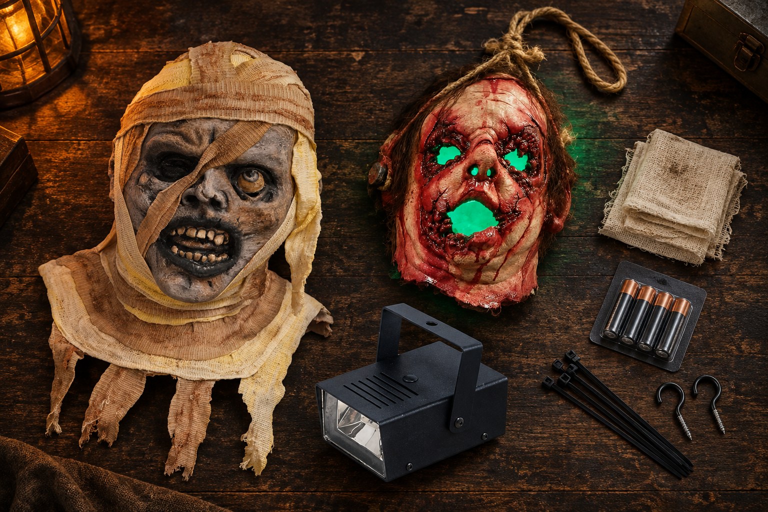 Mummy jack and strobe budget haunt kit.