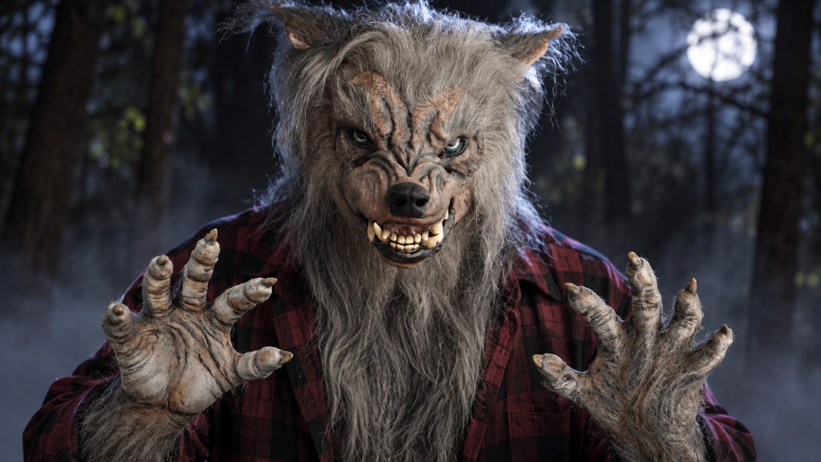 Seamless bad moon werewolf design.